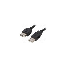 Cablu USB A mufa, USB A soclu, USB 2.0, lungime 5m, negru, BQ CABLE - CAB-USBAAF/5-BK