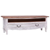 Cumpara ieftin Dulap TV, alb, 120x30x40 cm, lemn masiv de mahon