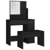 Set masuta de toaleta, negru, 86,5x35x136 cm