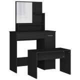 Cumpara ieftin Set masuta de toaleta, negru, 86,5x35x136 cm