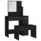 Set masuta de toaleta, negru, 86,5x35x136 cm