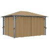 VidaXL Pavilion cu perdele, gri taupe, 400 x 300 cm, aluminiu 313894