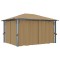 vidaXL Pavilion cu perdele, gri taupe, 400 x 300 cm, aluminiu 313894