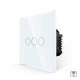 Cumpara ieftin Intrerupator triplu Wi‑Fi cu touch din sticla alba Luxion