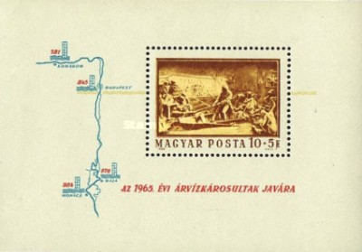 Ungaria 1965 - Ajutor pentru inundații, colita neuzata foto