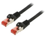 Patch cord S/FTP 6 litat LSZH negru 2m 26AWG