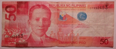 Bancnota Filipine - 50 Piso 2014 foto