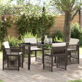 Gossi set de dining pentru gradina cu 5 piese si perne maro ratan poli