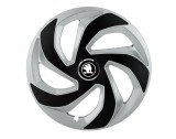 Set 4 capace roti pentru Skoda Nou Alb-Negru, model Rex Mix, R14, Autohelix MSA