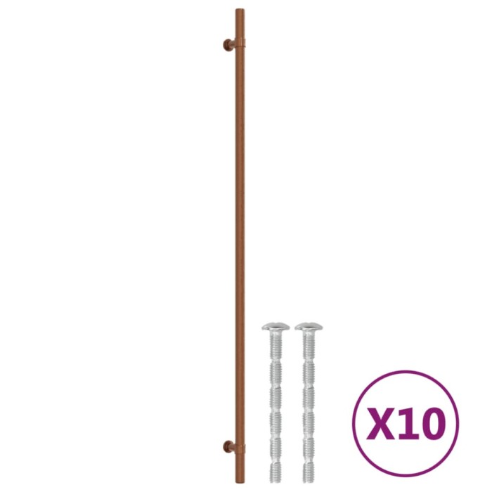 Manere de dulap, 10 buc., bronz, 480 mm, otel inoxidabil