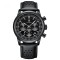 Ceas barbatesc Olevs Quartz Analog Piele Cronograf Casual Negru