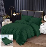 Lenjerie De Pat Damasc O Persoana Dragusin Xf003, Bumbac, 4 Piese, Cu Elastic, Verde