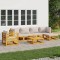 vidaXL Set mobilier grădină, perne gri deschis, 7 piese, lemn masiv 3155282