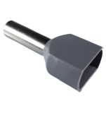 Set 100 pini terminali dubli izolati 4mm &sup2; gri ferule cupru 21mm
