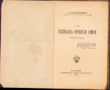 HST 677SPN Din psichologia poporului rom&acirc;n 1907 Drăghicescu LIPSĂ COPERTĂ FAȚĂ!!