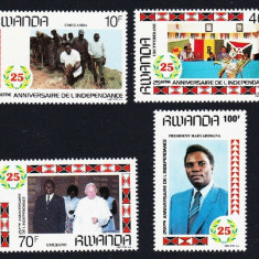 RWANDA 1987 ANIVERSARE 25 DE ANI DE INDEPENDENTA SERIE COMPLETA NESTAMPILATA