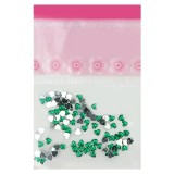 Strasuri unghii - inimi, verde-smarald, 70buc, INGINAILS