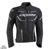 Geaca (jacheta) barbati pentru scuter - motocicleta Racing/Roadster Ixon vara model Striker AIR WP MS culoare: negru/alb Negru/alb XXL