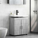 vidaXL Cabinet pentru chiuvetă de baie cu depozitare TULUM sonoma gri