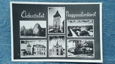 39 - Udvozlet Nagyszalontarol, Salonta/ carte postala mozaic Nagyszalonta foto