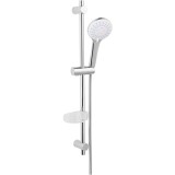 Set bara dus Ferro Nessa, bara metalica 705 mm, cu supot culisant, para dus cu 3 functii, furtun dus 150 cm, suport transparent pentur sapun, Crom