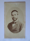 Fotografie pe carton cu autograf 105 x 63 mm Franz Duschek-Bucuresci 1876, Alb-Negru, Romania pana la 1900, Portrete