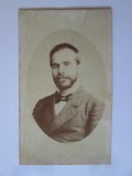 Fotografie pe carton cu autograf 105 x 63 mm Franz Duschek-Bucuresci 1876, Alb-Negru, Romania pana la 1900, Portrete