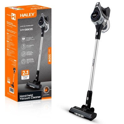 Aspirator Vertical fara Fir 2 in 1 HALEY, 300W, 22.2V, Autonomie 40 Min, Filtru Lavabil, 1.2L, Negru/Argintiu foto