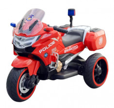 Motocicleta cu 3 roti, Kinderauto POLICE BJML5188 60W, 6V cu scaun tapitat, culoare rosu foto