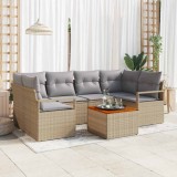 VidaXL Set canapea de grădină 7 pcs Bej, gri deschis Conține 5 piese