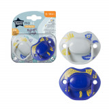 Suzeta ortodontica pentru 6-18 luni Moda Alb/Albastru, 2 bucati, Tommee Tippee