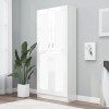 VidaXL Bibliotecă, alb extralucios, 82,5x30,5x185,5 cm, lemn prelucrat 802738