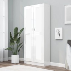 vidaXL Bibliotecă, alb extralucios, 82,5x30,5x185,5 cm, lemn prelucrat