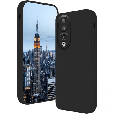 Husa de protectie, flippy, pentru honor 90, liquid silicone, cu microfibra pe interior, protectie antisoc, compatibil incarcare wireless, negru foto