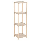 Etajera baie cu 4 Rafturi Lemn/Plastic Sinbo 26x26x100 cm
