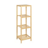 Cumpara ieftin Etajera Lemn cu 4 Rafturi KL272, Multifunctionala, Natur, 33x110x37cm, Depozitare Baie, Bucatarie, Balcon