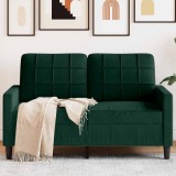 vidaXL Canapea cu 2 locuri, verde &icirc;nchis, 120 cm, catifea 4007616