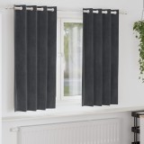 vidaXL Draperii opace cu ocheți, 2 buc., gri deschis, catifea
