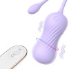 Ou Vibrator Twist Egg Remote Lila, 9 Vibratii, Rotatii, Telecomanda Wireless, Silicon, USB