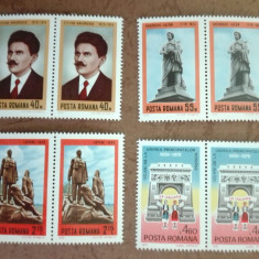 TIMBRE ROMANIA MNH LP984 ANIVERSARI -COMEMORARI SERIE IN PERECHE