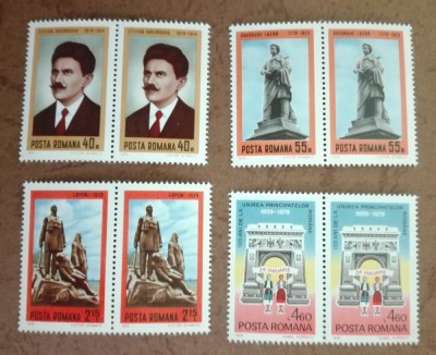 TIMBRE ROMANIA MNH LP984 ANIVERSARI -COMEMORARI SERIE IN PERECHE foto