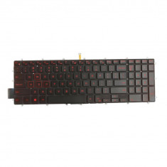 Tastatura laptop Dell Inspiron 15-5565 fara rama US iluminata, lumina rosie foto