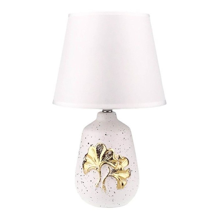 Veioza cu frunze in relief, Alb, 34 cm, 2122H