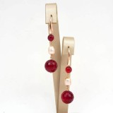 Cumpara ieftin Cercei Dream din agat rubiniu și perle