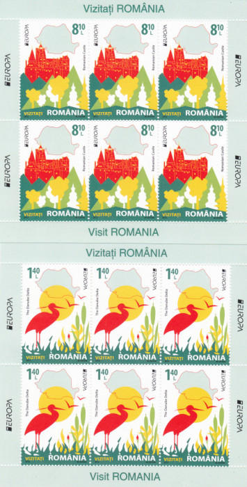 EUROPA 2012,VIZITATI ROMANIA,MINICOLI DE 6,Lp.1938c,2012, MNH ** ROMANIA.