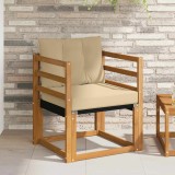 vidaXL Canapea de exterior Lemn Masiv Acacia natural, Banci gradina, 67x63x73 cm, Confortabil