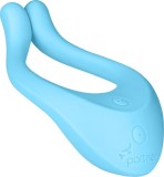 Vibrator Cuplu Multifun1, 100 Combinatii Vibratii , Silicon, USB, Albastru