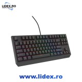 Tastatura Mecanica Gaming cu fir Genesis THOR 230 LITE, Red OUTEMU Switch, Hot Swap, Format TKL Compact Carry-On, FULL Anti-Ghosting, Software, Taste
