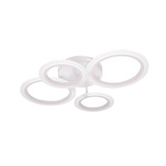 Lustra LED cu Telecomanda Betty 43W 4 Cercuri Lumina Rece Calda Neutra Dimabila Alb