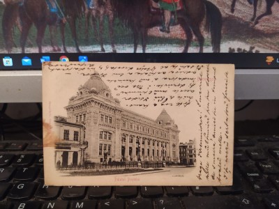 Bucuresci București, Palatul Poștelor, circulație 7 ian. 1904, 205 foto